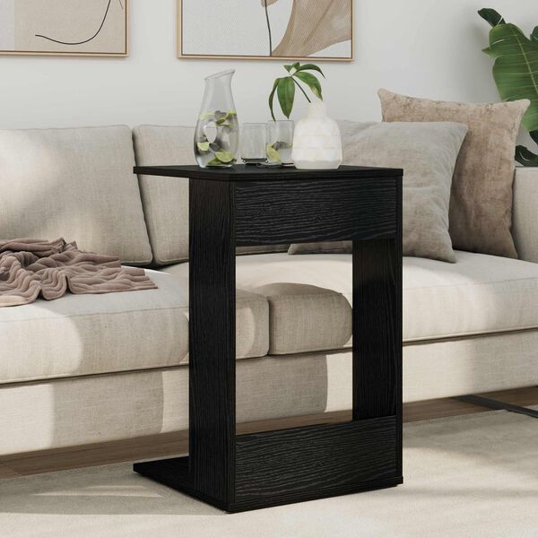vidaXL Table d'appoint Ch&ecirc;ne noir 40 x 38 x 62,5 cm Bois d'ing&eacute;nierie