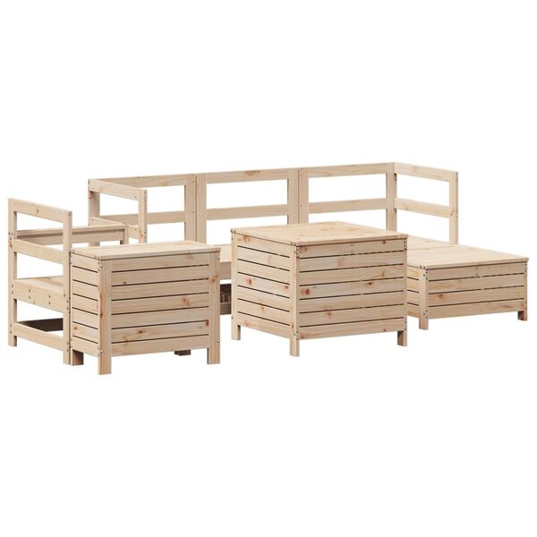 vidaXL Salon de jardin 7 pcs bois de pin massif