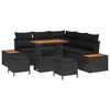 vidaXL Ensemble de canap&eacute; de jardin 8 pc 7-Nombre de places Noir
