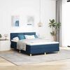 vidaXL Lit &agrave; ressorts avec matelas Bleu 160 x 200 cm tissu