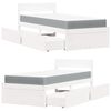 vidaXL Lit avec tiroirs et matelas blanc 90x200 cm bois massif de pin