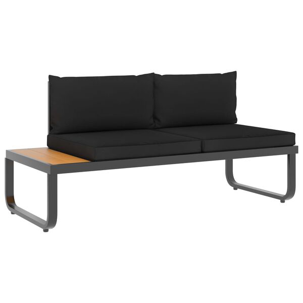vidaXL Canap&eacute; d'angle de jardin &agrave; 4 places avec coussins Aluminium WPC