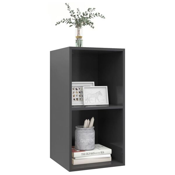 vidaXL Meuble TV mural Gris 37x37x72 cm Bois d&rsquo;ing&eacute;nierie