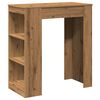 vidaXL Table de bar avec &eacute;tag&egrave;res ch&ecirc;ne artisanal bois d'ing&eacute;nierie