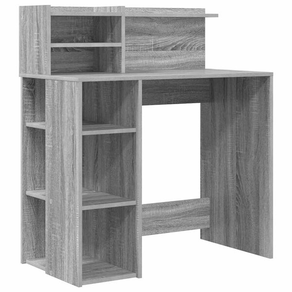 vidaXL Bureau Gris Sonoma 90 x 48 x 101,5 cm Bois d'ingénierie