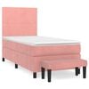 vidaXL Sommier &agrave; lattes de lit avec matelas Rose 90x190 cm Velours