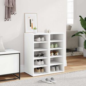vidaXL Armoires &agrave; chaussures 2pcs Blanc 31,5x35x70cm Bois d'ing&eacute;nierie