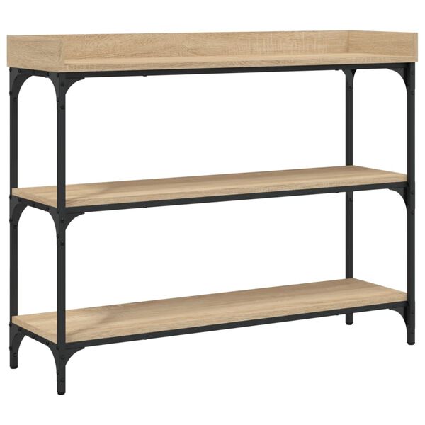 vidaXL Table console avec &eacute;tag&egrave;res ch&ecirc;ne sonoma 100x30x80 cm