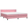 vidaXL Sommier &agrave; lattes de lit avec matelas rose 180x220 cm velours
