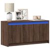 vidaXL Meuble TV avec LED ch&ecirc;ne marron 100x34x50 cm bois d'ing&eacute;nierie