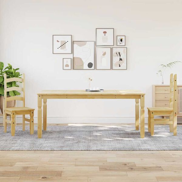 vidaXL Ensemble &agrave; manger Panama 3 pcs bois de pin massif