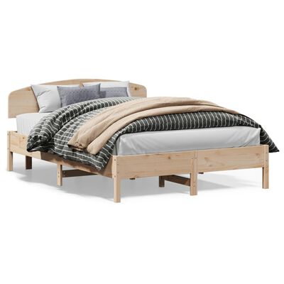 vidaXL Cadre de lit avec tête de lit 120x200 cm bois de pin massif