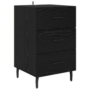 vidaXL Cabinet de chevet Ch&ecirc;ne noir 40 x 40 x 66 cm Bois d'ing&eacute;nierie