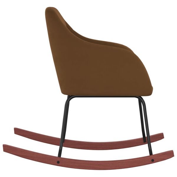 vidaXL Chaise &agrave; bascule Marron Velours