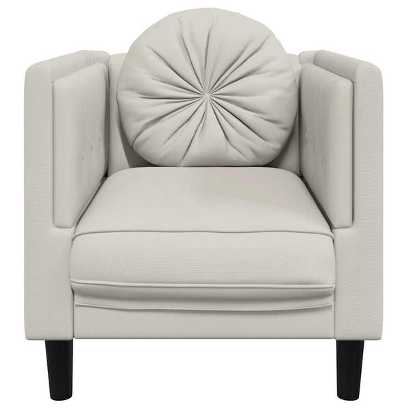 vidaXL Fauteuil avec coussin cr&egrave;me velours