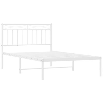 vidaXL Cadre de lit métal sans matelas et tête de lit blanc 107x203 cm