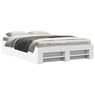 vidaXL Cadre de lit sans matelas blanc 120x190 cm bois d'ingénierie