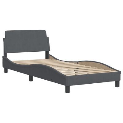 vidaXL Lit avec matelas gris foncé 80x200 cm velours