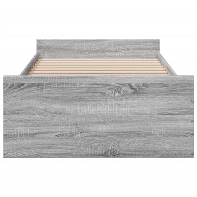 vidaXL Cadre de lit avec tiroirs sans matelas sonoma gris 100x200 cm