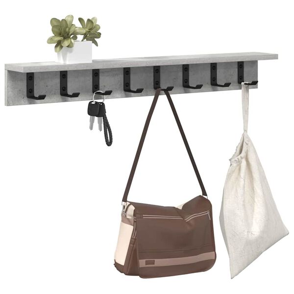 vidaXL Porte-manteau mural Gris b&eacute;ton 80 x 10,5 x 10,5 cm