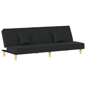 vidaXL Canap&eacute;-lit noir tissu