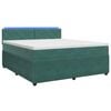 vidaXL Lit boxspring avec matelas Vert fonc&eacute; 140 x 200 cm Velours