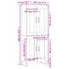 vidaXL Buffet haut Sonoma gris 69,5x34x180 cm Bois d'ing&eacute;nierie