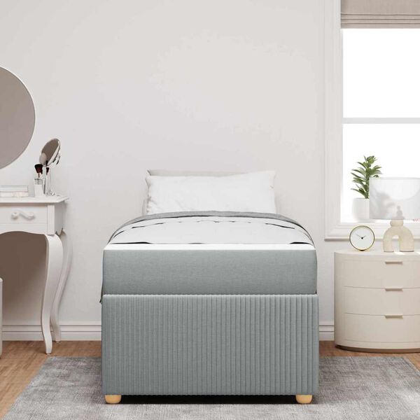 vidaXL Cadre de lit avec matelas Gris clair 80 x 200 cm tissu