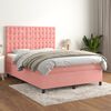 vidaXL Sommier &agrave; lattes de lit avec matelas Rose 140x190 cm Velours
