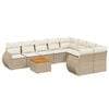 vidaXL Salon de jardin avec coussins 9 pcs beige r&eacute;sine tress&eacute;e