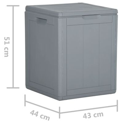 vidaXL Boîte de rangement de jardin 90 L Gris PP Rotin