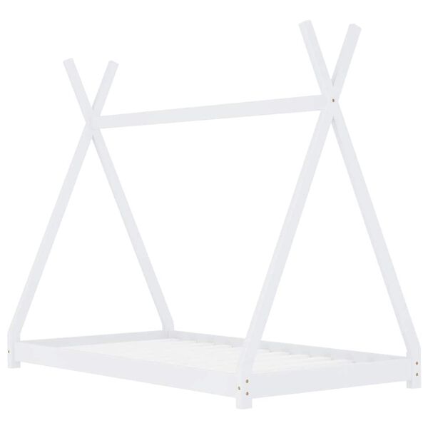vidaXL Cadre de lit d'enfant Blanc Bois de pin massif 70x140 cm