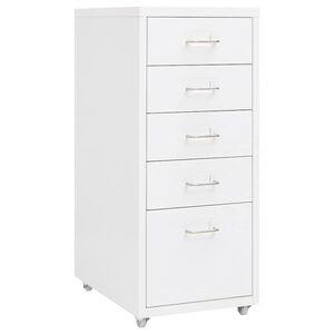 vidaXL Classeur mobile Blanc 28x41x69 cm M&eacute;tal