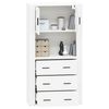 vidaXL Buffet haut Blanc Bois d'ing&eacute;nierie