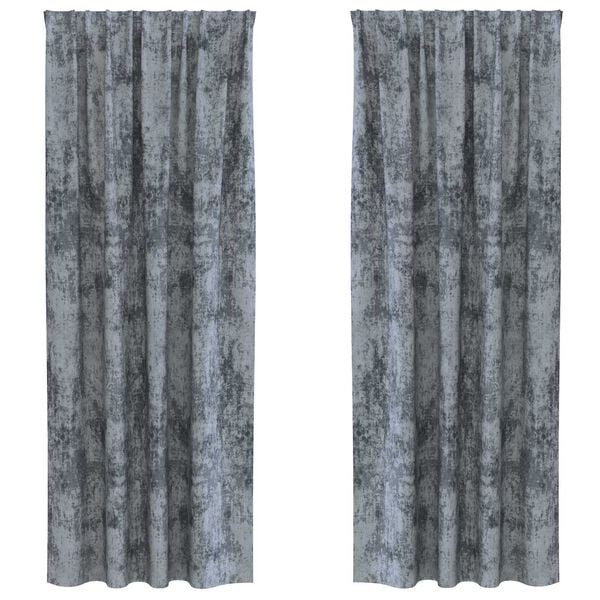 vidaXL Rideaux en velours 2 pcs Gris Argenté 225 x 140 cm Velours