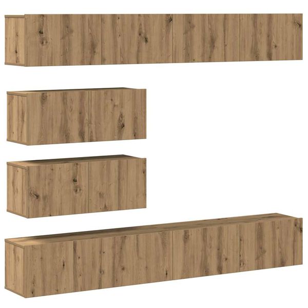 vidaXL Ensemble de meuble TV mural 6 pcs ch&ecirc;ne artisanal
