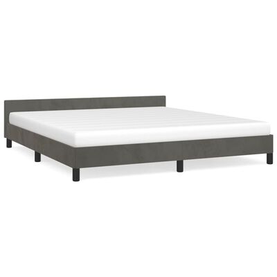 vidaXL Cadre de lit sans matelas gris foncé 160x200 cm velours