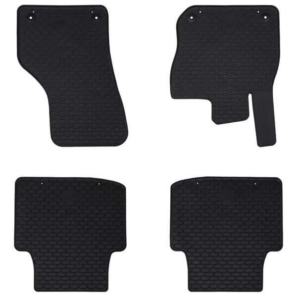 vidaXL Tapis de voiture 4 pcs Noir Caoutchouc