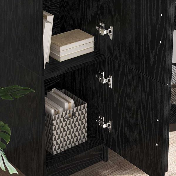 vidaXL Haut Armoire Ch&ecirc;ne noir 31.5 x 32 x 122.5 cm