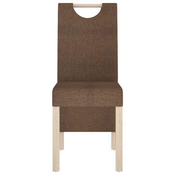 vidaXL Chaises &agrave; manger lot de 2 marron tissu