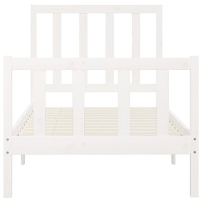 vidaXL Cadre de lit sans matelas blanc 100x200 cm bois massif