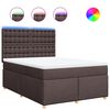 vidaXL Sommier &agrave; lattes de lit avec matelas Marron fonc&eacute; 140x190 cm