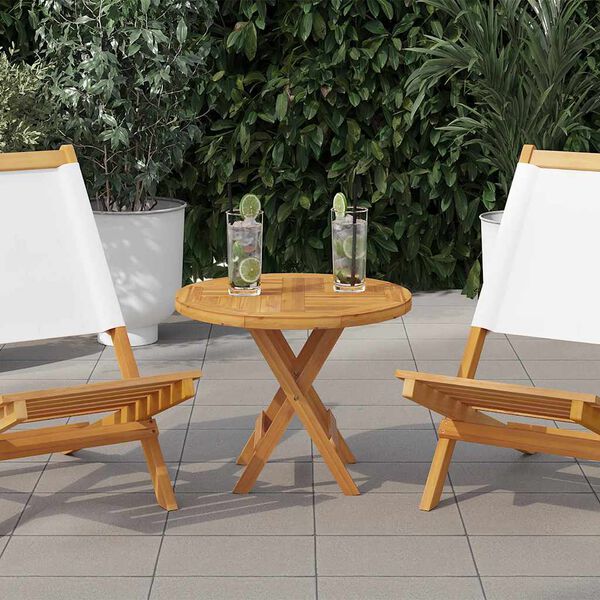 vidaXL Dessus de table Bois de teck solide Rond 2,5 cm 50 cm