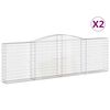 vidaXL Paniers &agrave; gabions arqu&eacute;s 2 pcs 400x30x120/140 cm Fer galvanis&eacute;