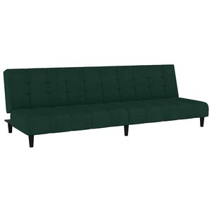 vidaXL Canap&eacute;-lit &agrave; 2 places vert fonc&eacute; velours