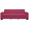 vidaXL | Sofa 3 places | avec coussin Rouge bordeaux Velours