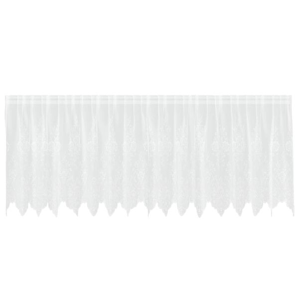 vidaXL Rideau en Dentelle Floral Blanc 100 x 400 cm Polyester