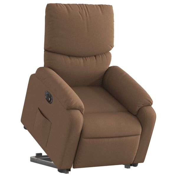vidaXL Fauteuil inclinable &eacute;lectrique marron tissu