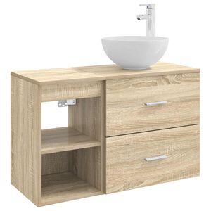 vidaXL Ensemble de mobilier de salle de bain 2 pc Ch&ecirc;ne Sonoma