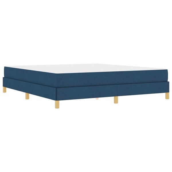 vidaXL Lit &agrave; ressorts avec matelas Bleu 180 x 200 cm tissu